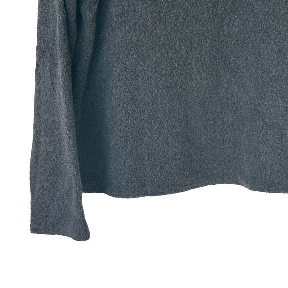 Eileen Fisher M turtleneck gray cotton blend Fleece sweater - Picture 6 of 8